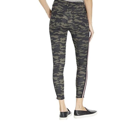 Nicole Miller Camouflage Cropped Skinny Denim Pants with Side Stripes Size 27 - Picture 3 of 11